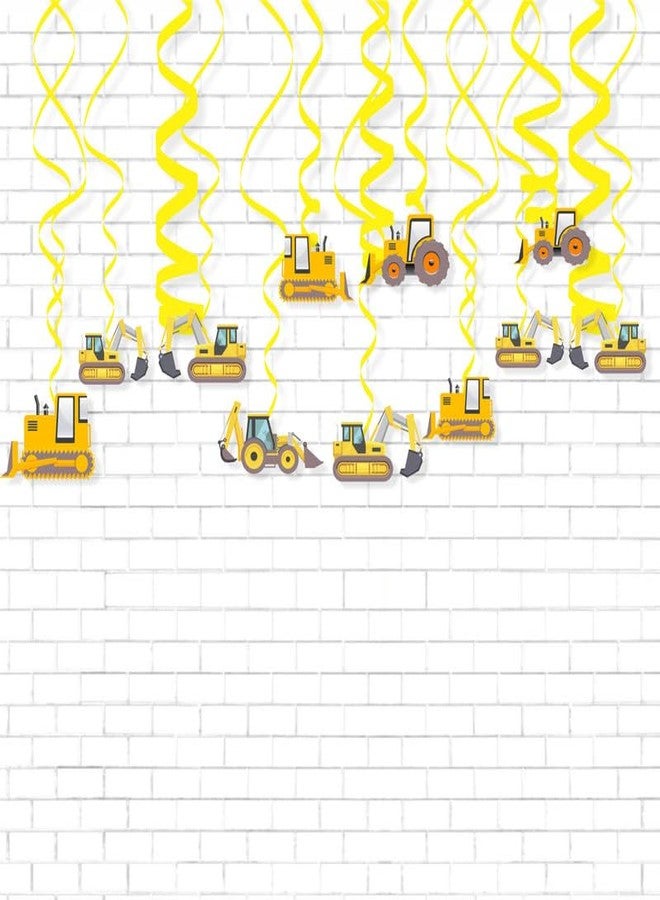 Untumble Construction Theme Swirls for Birthday Decoration | Construction Theme Swirls Hanging | Construction Theme Birthday Decorations | Swirls for Birthday Decoration Boys | Pack of 10 - Image 1